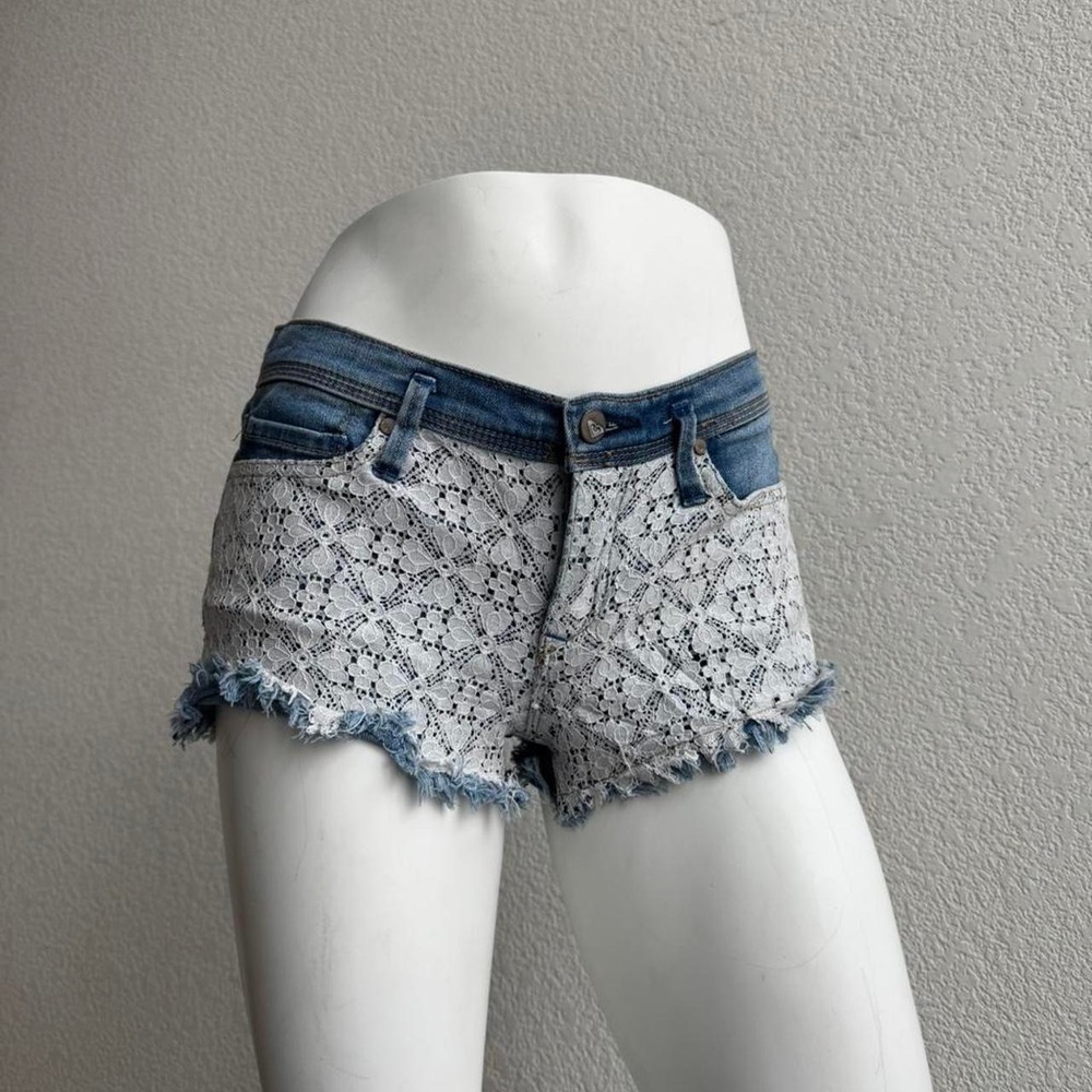 Roxy Y2K denim shorts with floral design